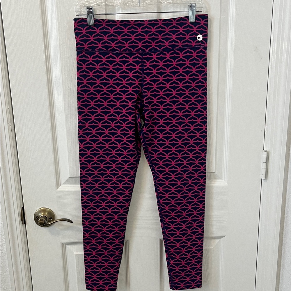 Vineyard Vines Pink and Blue Whale  Tail Leggings